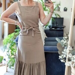 Blue Moon Taupe  Tiered Ruffled Midi Sundress Size S